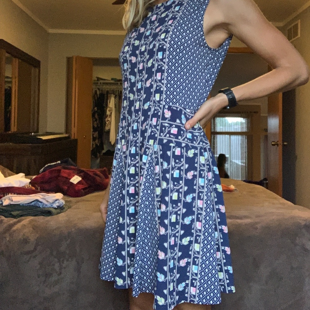Blue BCBGMAXAZRIA Tribal Dress